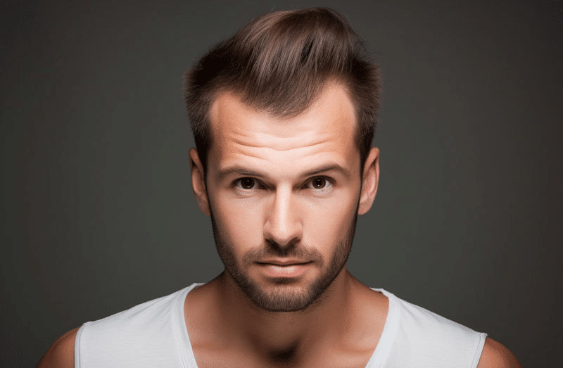 Minimal male pattern hair loss patient who may benefit from 1000 hair graft implants
