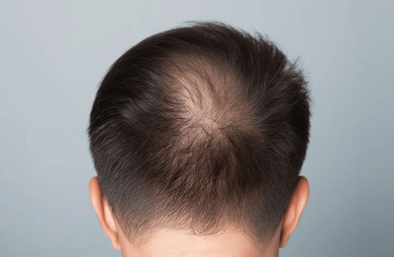 Noticable hair growth occuring after hair transplantation surgery