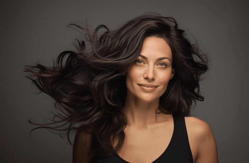 A woman who understands the importance of hair health for long hair