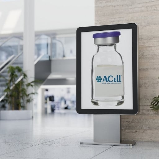 Image of an ACell Advertisement in a courtyard