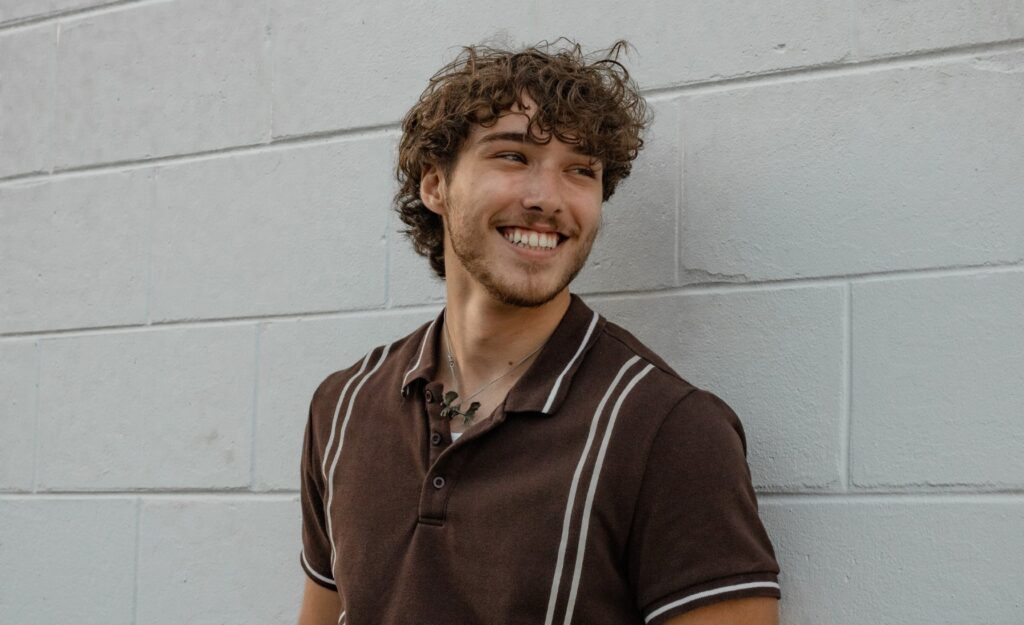 Young man with full head of hair