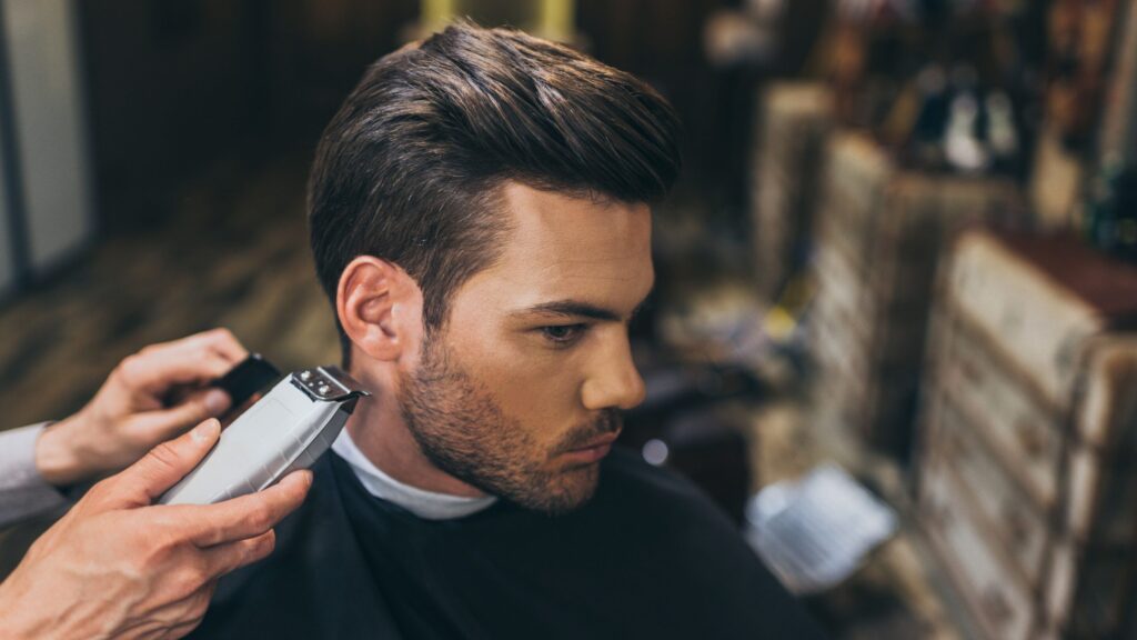 A man With a fuller head of hair because getting a hair transplantation after experiencing male pattern baldness for years