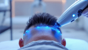 Ai depiction of hair transplant hair graft extraction