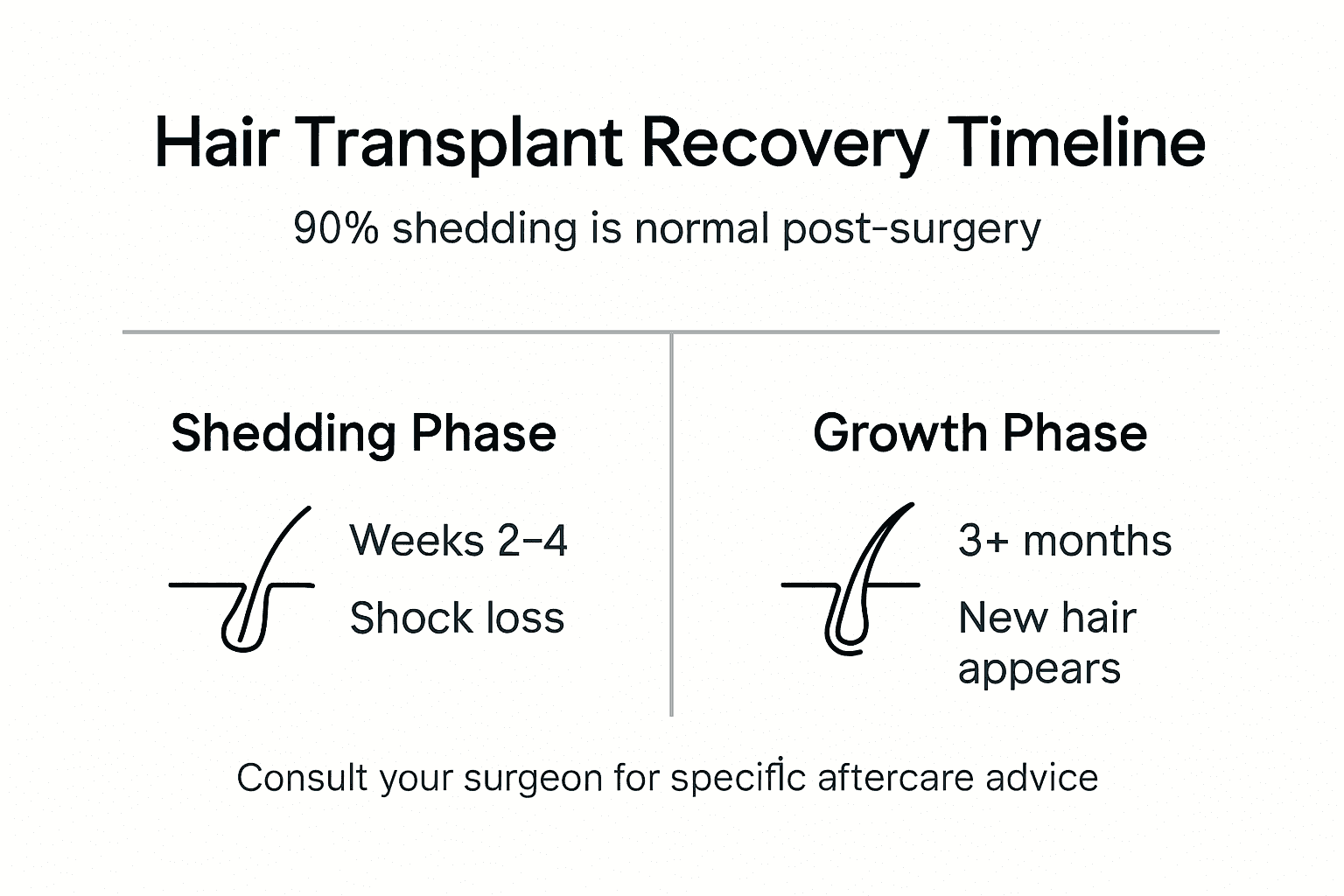 Infographic on hair transplant recovery timeline